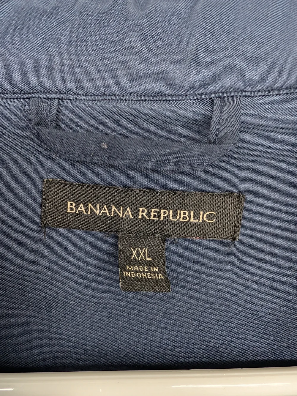 Banana Republic Men's Navy & Gray Plaid Wool Overshirt